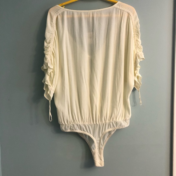 NWT Free People romantic peasant blouse thong bodysuit size medium - Picture 2 of 7